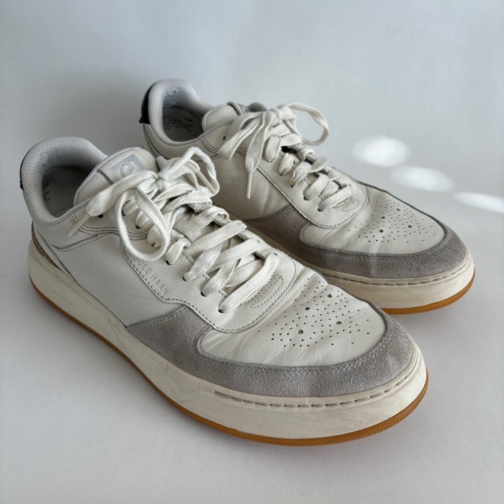 Cole Haan Men's white leather Grandprø Crossover Sneaker lace up shoe size 11‎